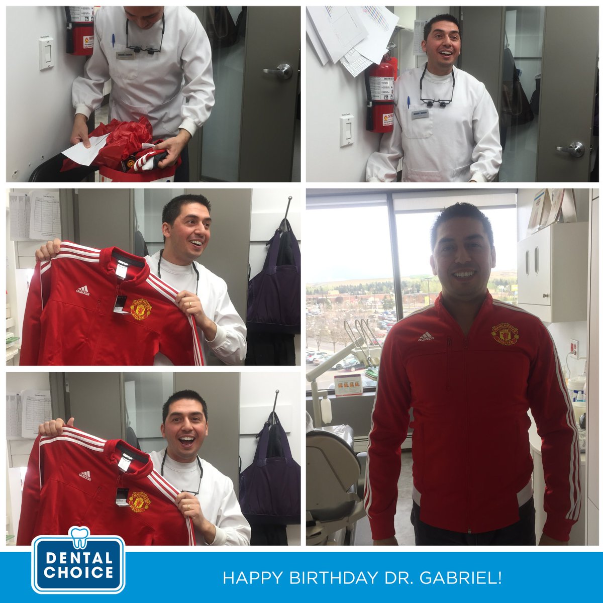 Dr Gabriel from our #Northlands #DentalChoice Team enjoying his #Birthday present! #YYCBestPlacesToWork #HappyBday