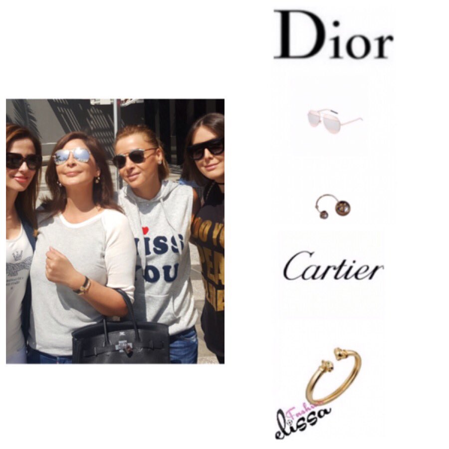 Elissa_fashion1's tweet image. Stunning Diva @Elissakh in @Dior #Sunglasses and #Earrings with @Cartier #PanthereDeCartier #Bracelet