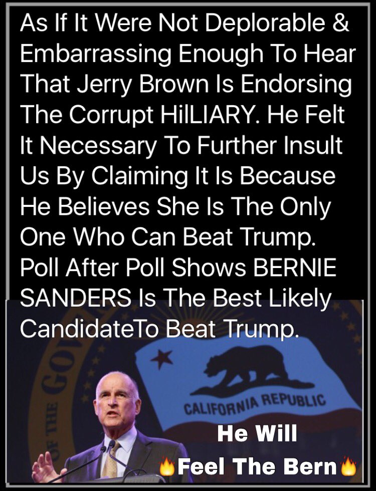 rosevine3's tweet image. "Jerry Brown" He #Fracking endorses #Fracking #HilLIARY @JerryBrownGov  Embarrasses California by selling out!