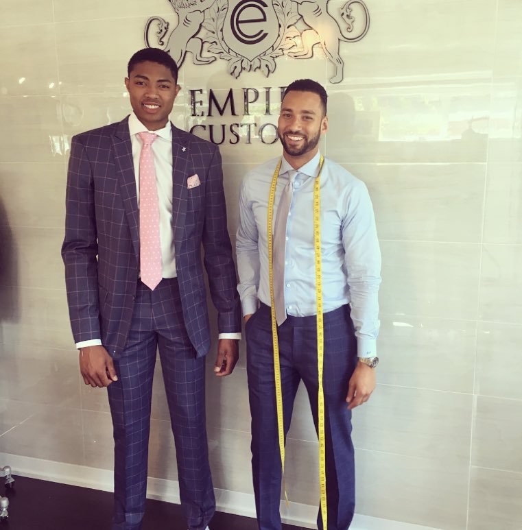 Tailrs's tweet photo. Big Bruno @brunofive of the Toronto Raps looking "presidential" 😃👌🏼👊🏼 #empirecustoms #bespoke #customsuit #customsh… https://t.co/0uUh4sBxCU