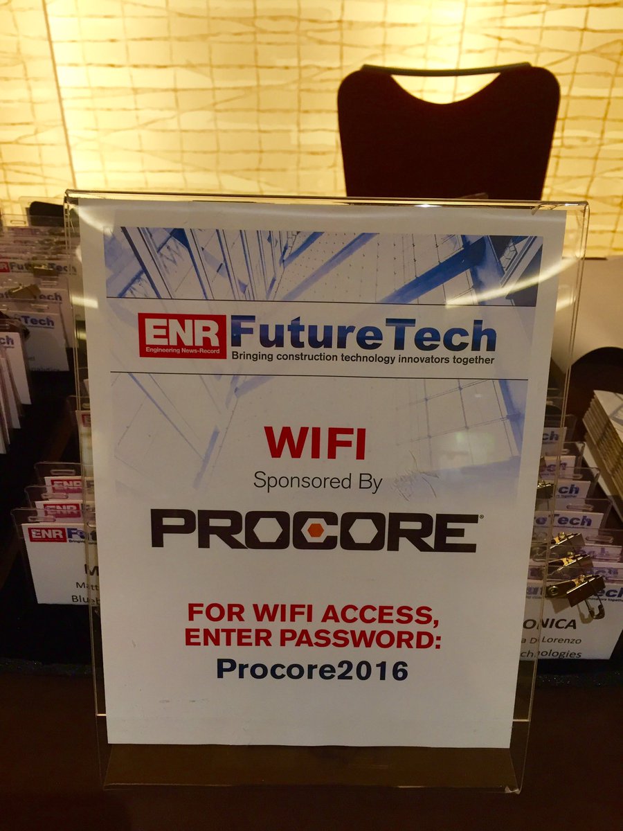 procoretech's tweet image. Welcome to @ENR_FutureTech we&apos;ve got your wifi covered.  @ENRnews #PoweredByProcore #ENRfuturetech