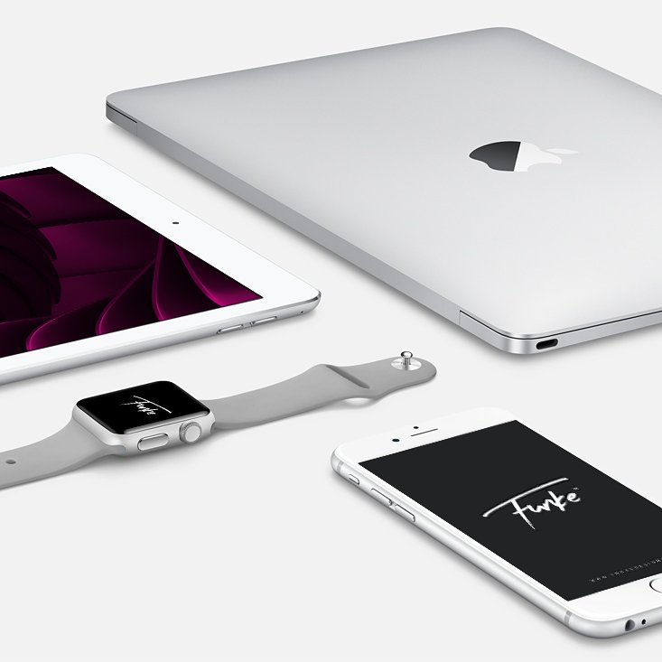 FunkeDesigns's tweet image. Did we mention we love Apple...  #logo #photooftheday #branding #creative #apple #iphone6 #applewatch #macbook #ipad