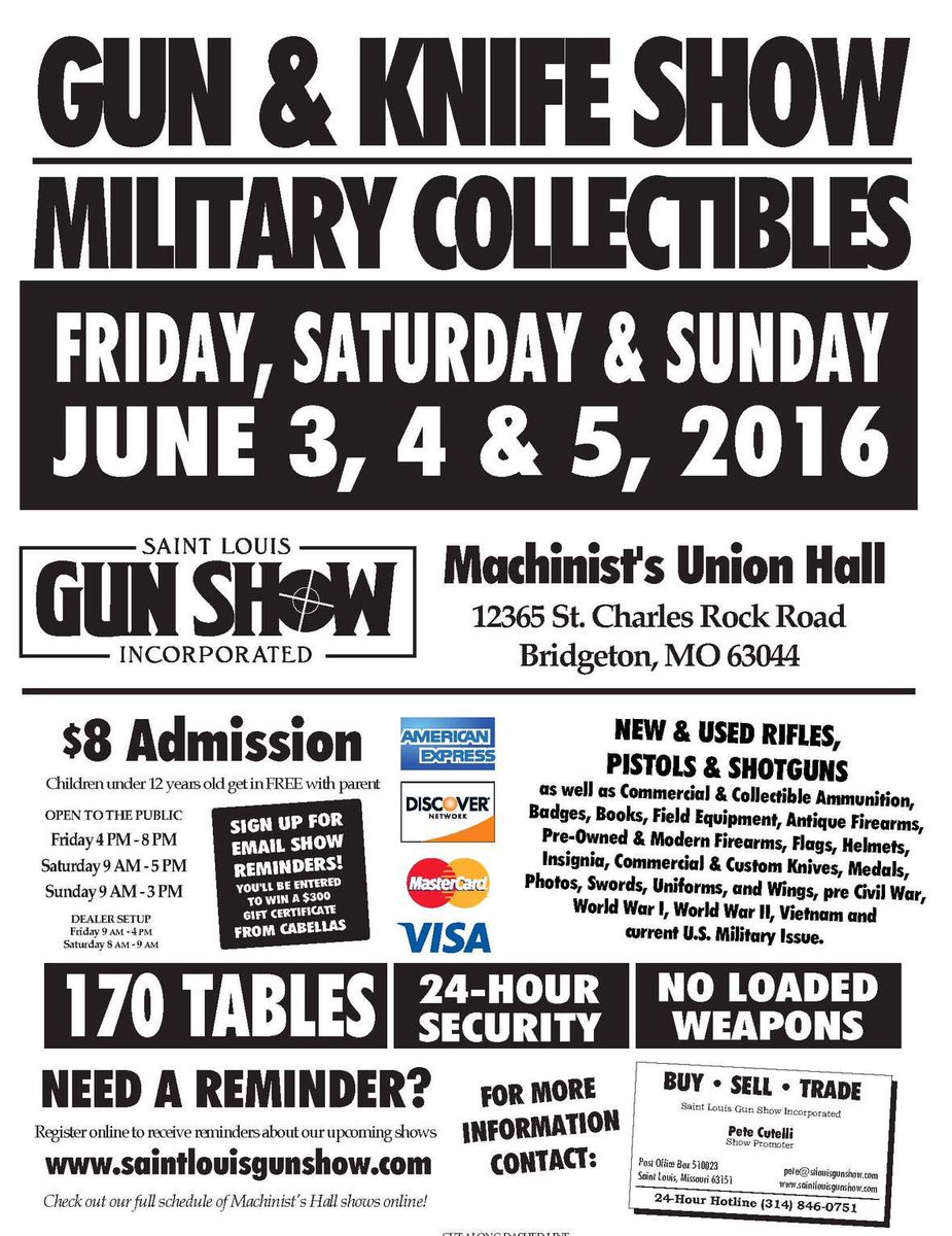 STLGunShow's tweet photo. Don't miss our show this weekend. https://t.co/OhxTrRwanA