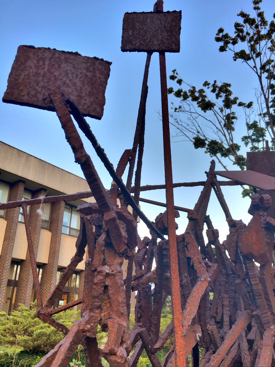 Tony_Tracy's tweet photo. Tom Forrestall’s sculpture representation of the labour movement, in #Antigonish’s Chisholm Park.

#canlab #1u https://t.co/J0t2Oahkoj