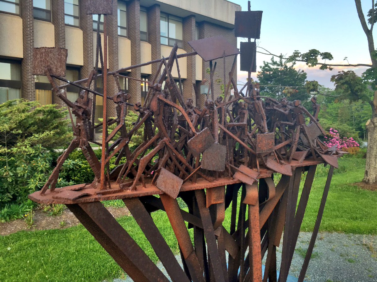 Tony_Tracy's tweet photo. Tom Forrestall’s sculpture representation of the labour movement, in #Antigonish’s Chisholm Park.

#canlab #1u https://t.co/J0t2Oahkoj
