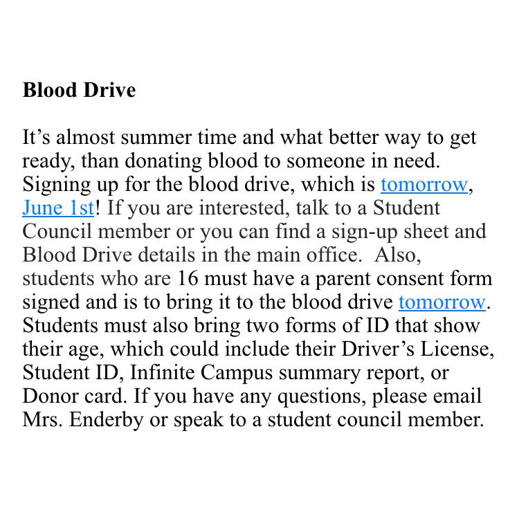 GBPreble's tweet photo. 🐝 The blood drive is tomorrow... 💉 https://t.co/EOFUbzfXPD