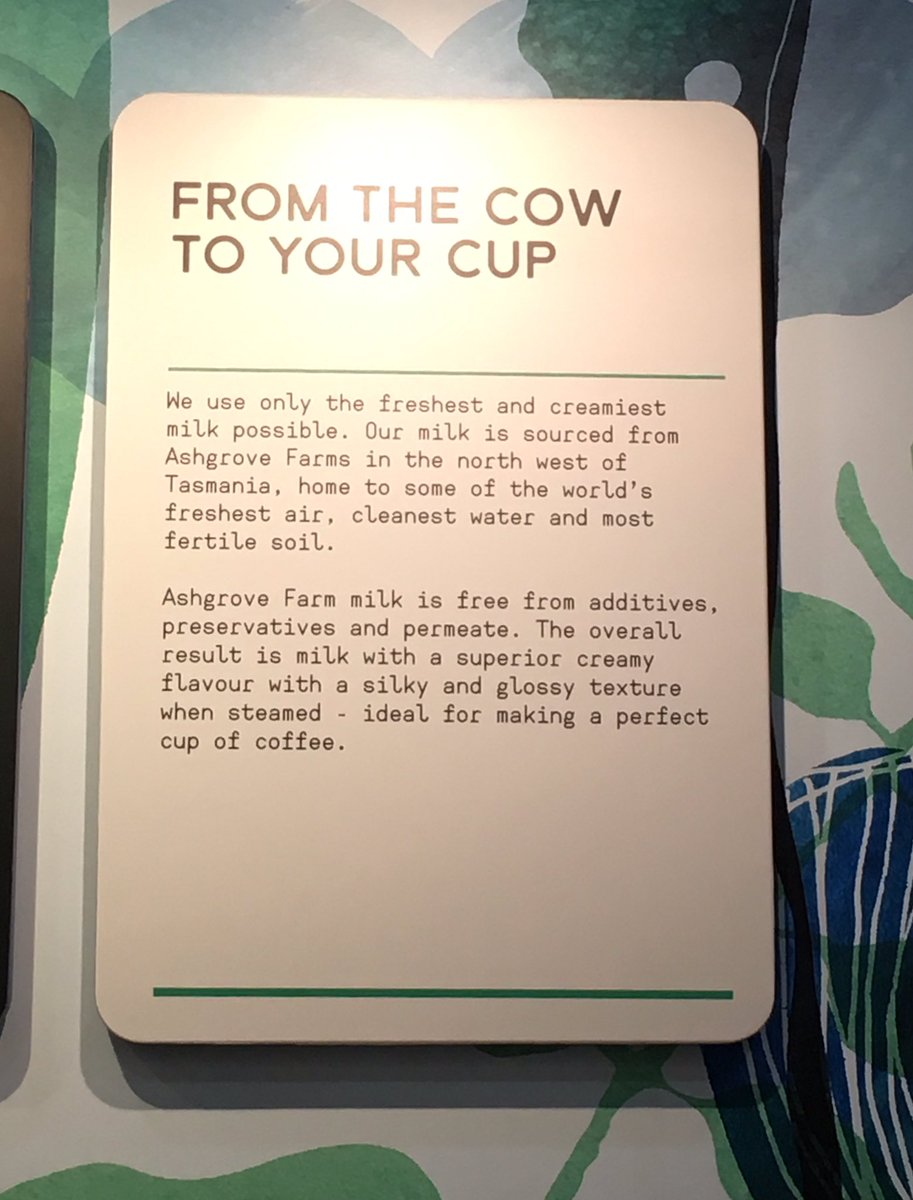 Nice to see <a href="/AshgroveCheese/">Ashgrove Cheese</a> milk being used at Launceston Airport by Wilderness Espresso