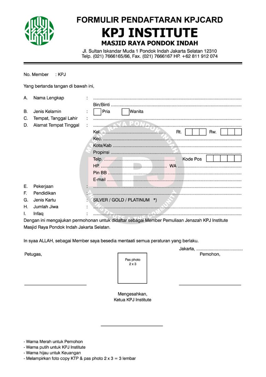 Kpj Card Mrpi V Twitter Formulir Member Kpj Card Komunitas