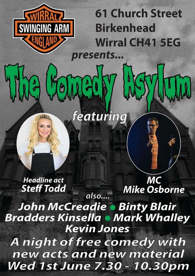 CoopsArm's tweet photo. Tonight's the night for The Comedy Asylum, this lot will have you crying with laughter. https://t.co/b24az0xb9d