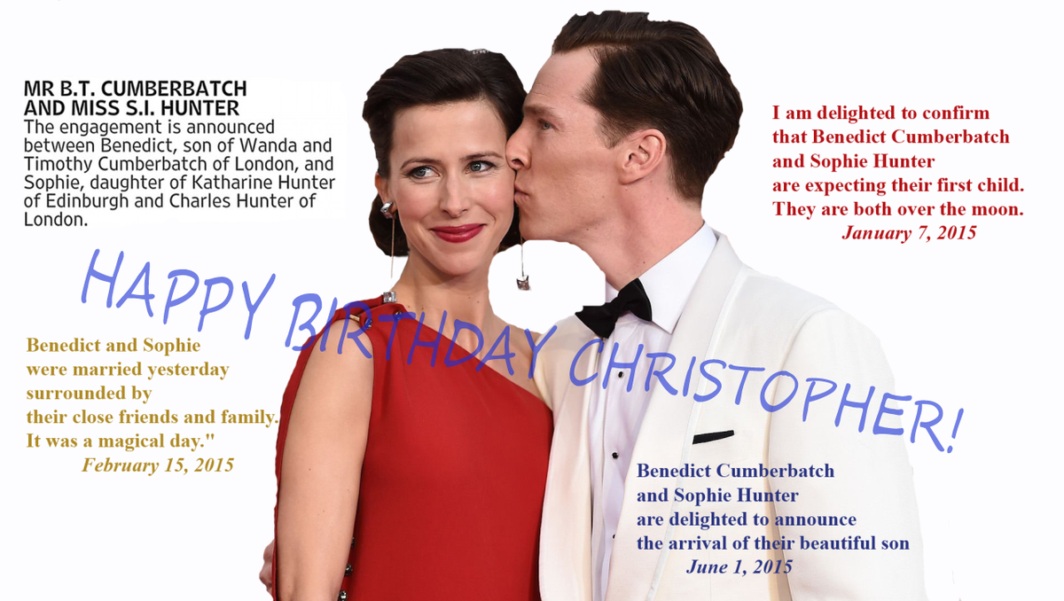 TheCBatches's tweet photo. Benedict and Sophie's little boy turns one today! #ChristopherCumberbatch https://t.co/weFiJVvlwv