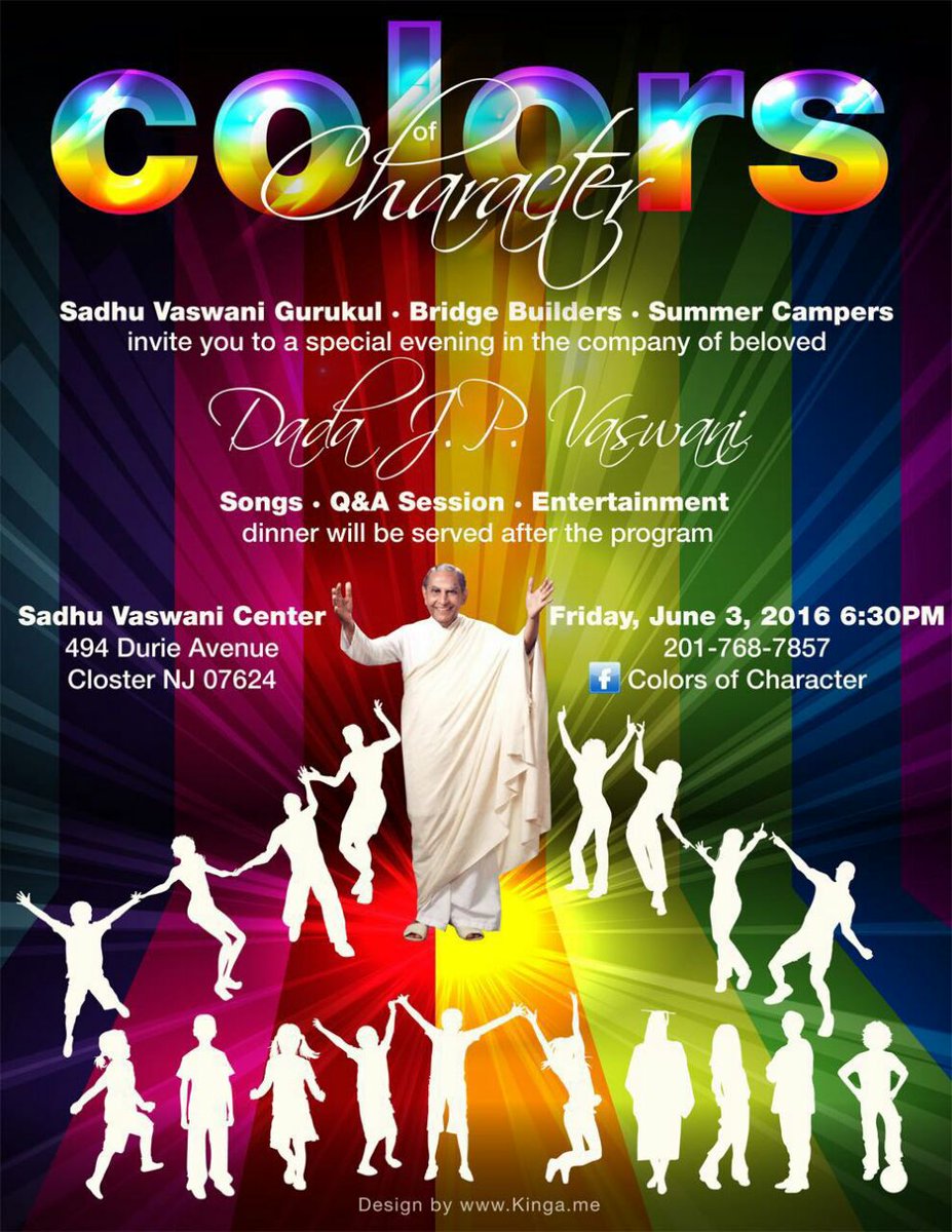 DadaJPVaswani's tweet photo. #colorsofcharacter #SadhuVaswaniGurukul #BridgeBuilders #NewJersey #SummerCampers https://t.co/2iH1fB9q1a