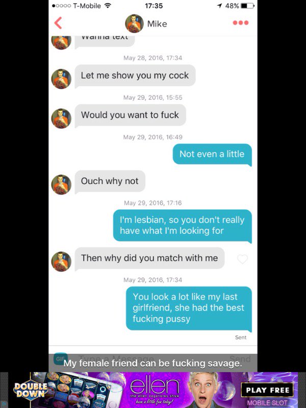 OKCupidmen's tweet photo. Tinder has some gems #shitokcupidmensay https://t.co/s0BHwhcZbU