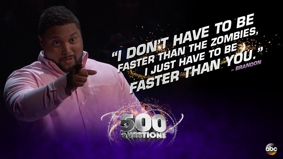 500QuestionsABC's tweet photo. But will he be fast enough? #500Questions https://t.co/9JPBCrw0WW
