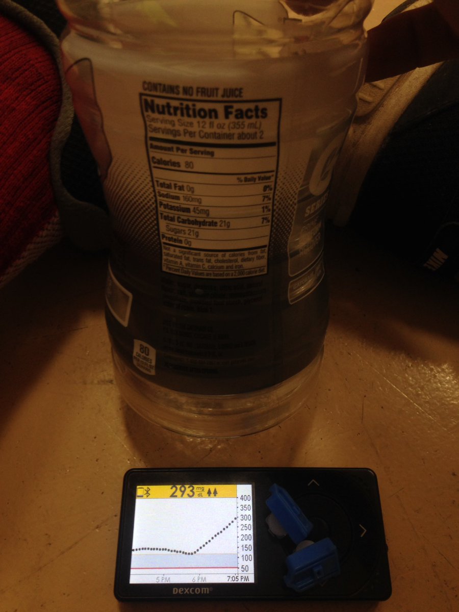 Peakabull's tweet photo. #1 reason #afrezza is saving my life. 

Playoff basketball  and 32oz Gatorade 

7:06pm 293⬆️⬆️😢😢

8:23    74🙂🙂🙂 https://t.co/DRz97ckTsM