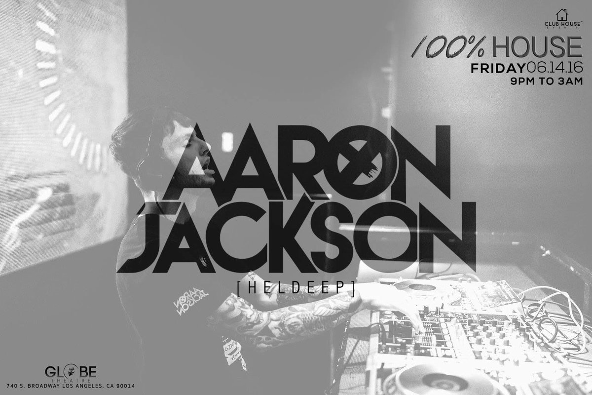 ClubHouseEvnts's tweet photo. @DJAaronJackson this friday!
RSVp now ➡️ https://t.co/P2CYeOcQ3j
#DTLA #HouseMusic #LANightLife #Heldeep #100House https://t.co/zWQrIyT0wZ