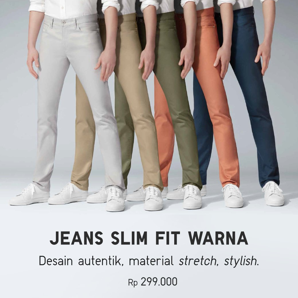 uniqloindonesia on X: Slim Fit Straight Color Jeans bring both quality &  affordability to you. Now back in stock, don't miss it at UNIQLO.   / X