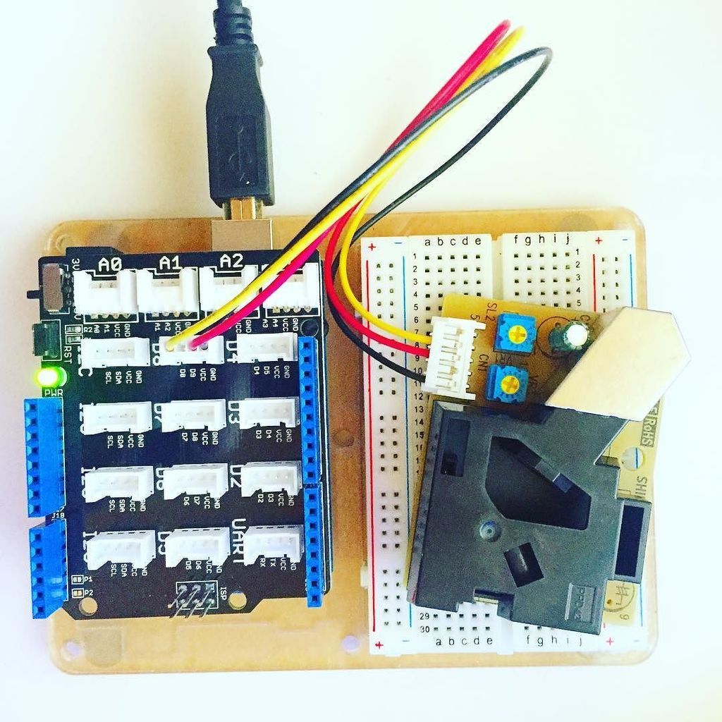 insta_arduino's tweet image. ift.tt/1P38Fco - Successful test air quality test on a Seed Grove dust sensor dr… ift.tt/1Ug5bVl