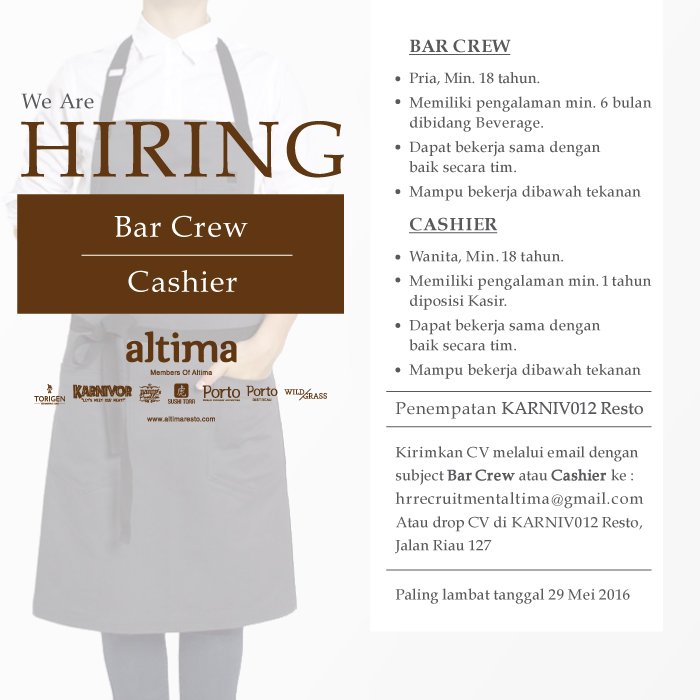 #loker #lokerbdg #infolokerbandung #lokerjabar #infobdg #lokerjabar #lowongan #bandung #bar #cashier
