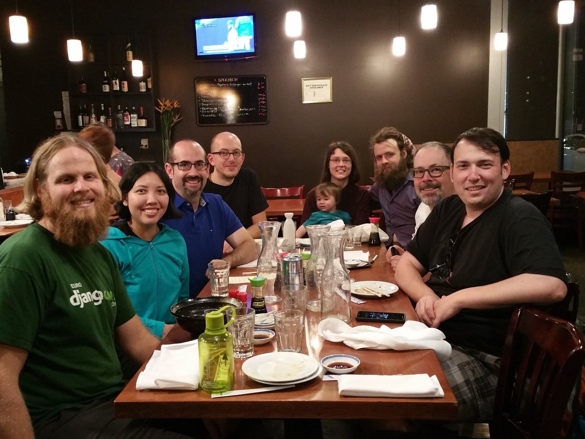 audreyfeldroy's tweet image. Dinner after the storytelling open space. Ramen and sushi! #pycon2016