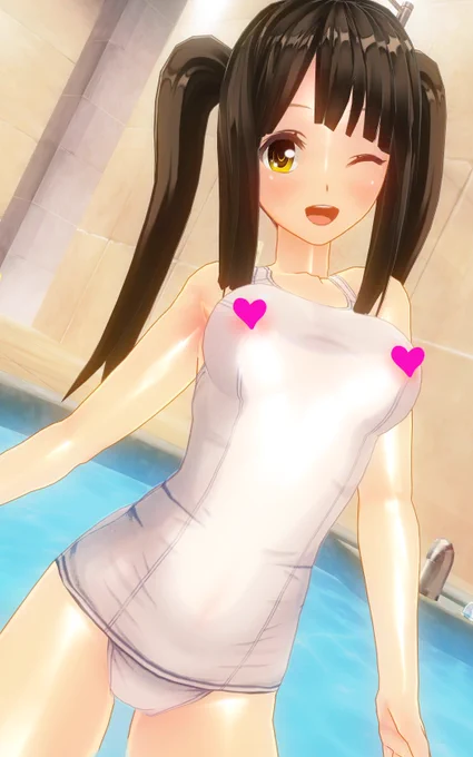 【MOD配布:カスタムメイド3D2】スク水透けさせて光沢付けました。欲しい方は下のリンクからダウンロードしてください。カスタムメイド3D2 #CM3D2 