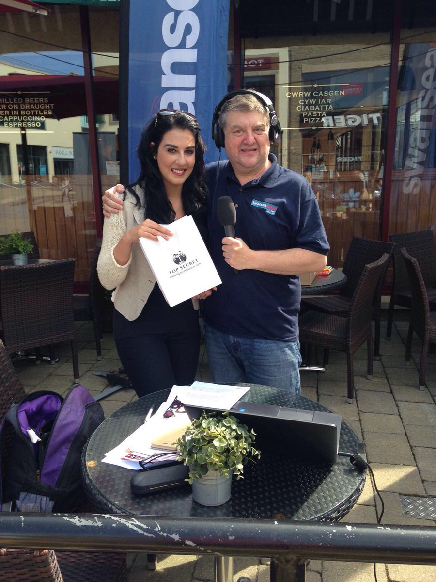TopSecretBStore's tweet photo. @OfficialSamira live on @964thewave speaking about the latest #topsecretbeauty range in @StCathsWalk Carmarthen https://t.co/lunwn4UaA0