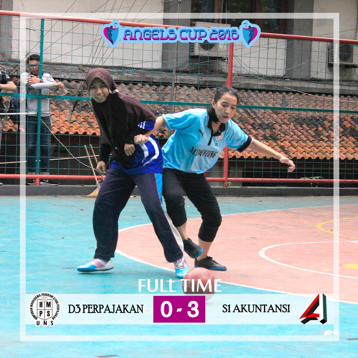 Selasa, 1 Juni 2016
FULL TIME #ANGELSCUP
PERTANDINGAN GRUP C
D3 PERPAJAKAN 0 - 3 S1 AKUNTANSI