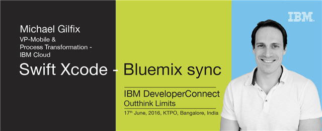 ideasurf's tweet image. Come for the #cloud, stay for Swift with @mgilfix. #IBMDevConnect! #SwiftApps #Bluemix bit.ly/1UtQrov