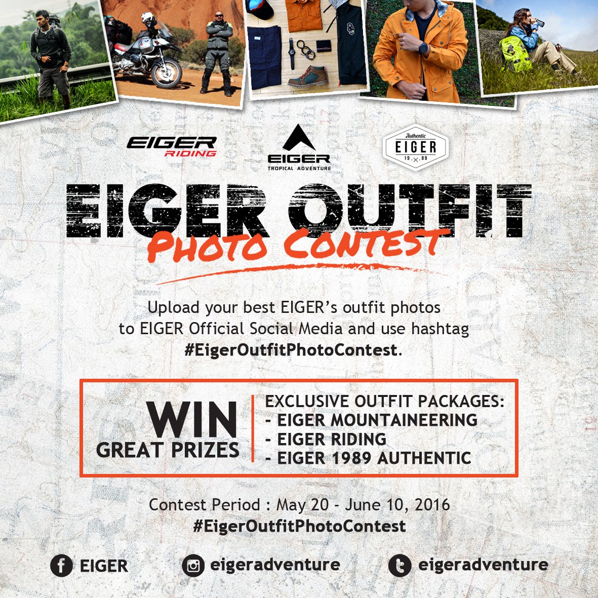 eigeradventure's tweet photo. Yuk ikutan #EigerOutfitPhotoContest, jangan lupa rulesnya ya! ;) #EigerAdventure https://t.co/FXyay1Fqpb
