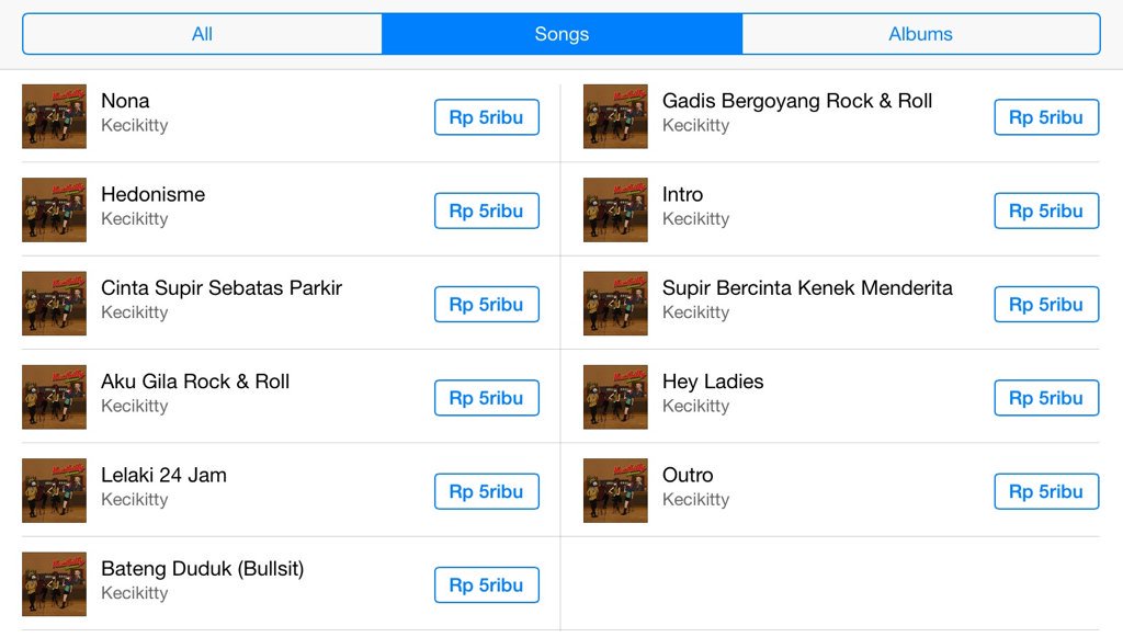 Mulai hari ini &amp; seterusnya,lagu2 kami yg ada di album perdana sudah bisa didownload di itunes store..salam budaya!
