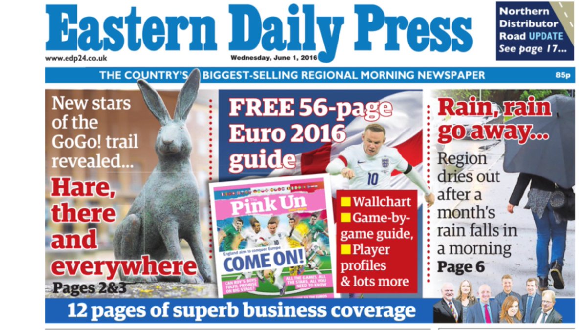 It's GoGoHares! #Norwich's charity trail 2018 details in <a href="/EDP24/">Eastern Daily Press</a> <a href="/EveningNews/">Norwich Evening News</a> today, job well done @breakwriter