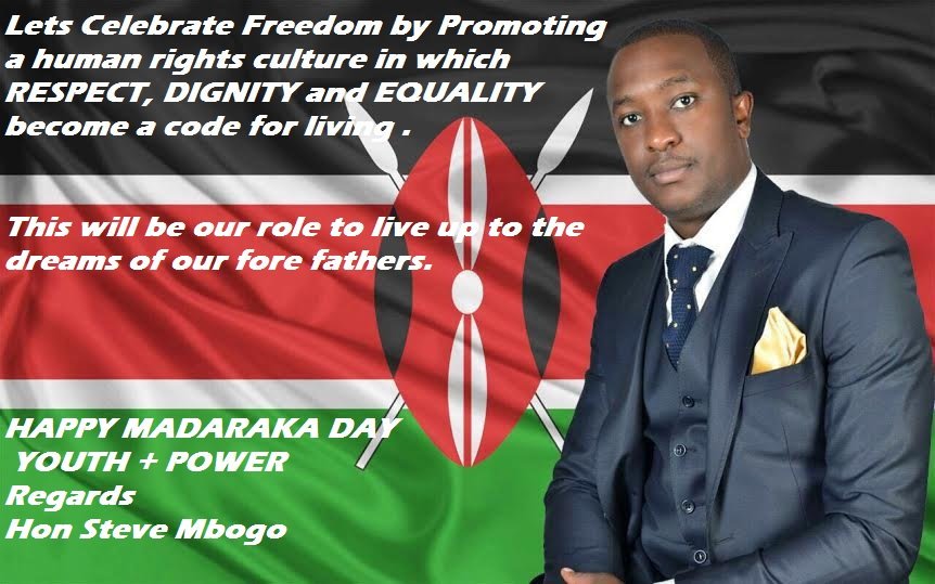 HonSteveMbogo's tweet image. Happy Madaraka to all Kenyans #AfricanIntegration  #Brekko #AlbinismIsJustAColour #GainWithXtianDela