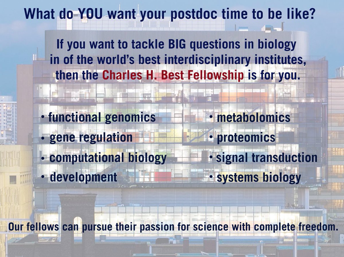 DonnellyCentre's tweet image. We&apos;re now looking for applicants for our competitive CH Best Postdoc Fellowship bit.ly/25e6Ke8 #SystemsBio