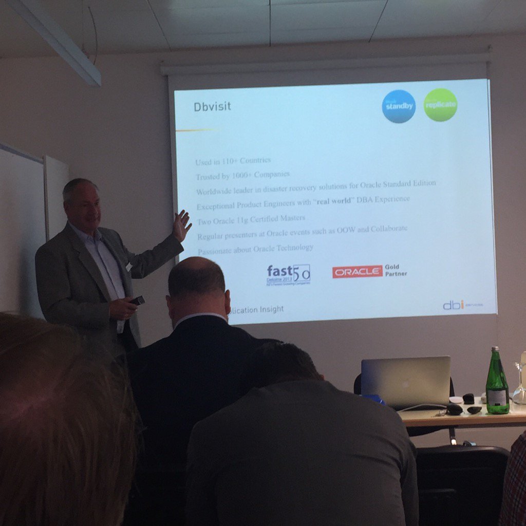 ChrisDbvisit's tweet photo. @DbvisitPierre presenting at the @dbiservices event in Olten. https://t.co/gDJGTIicJH