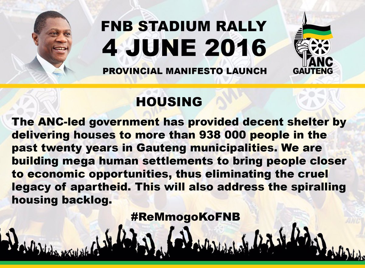 GautengANC's tweet photo. More than 938 000 people in 20 years have homes.
#ReMmogoKoFNB #ANCWednesday #Housing #ANCBuildinghomes #ANCatWork https://t.co/3HKWsRUnzo