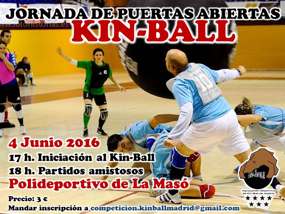KinBall_Madrid's tweet photo. Jornada de puertas abiertas de KinBall. Este sabado de 17 a 20h en el polideportivo de La Maso. Ven a probarlo!! https://t.co/mhHpiUd91U