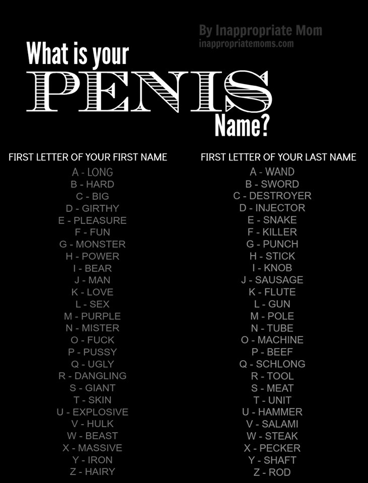 Calculate Your “penis Name” With Er “whats Your Penis Name” The