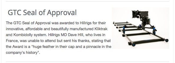 hillrigs's tweet photo. Ahem... did we mention that we won another award? The GTC Seal of Approval!!! Wow. @GTC_TV https://t.co/IFLMOdojdg https://t.co/u363DqC5HW