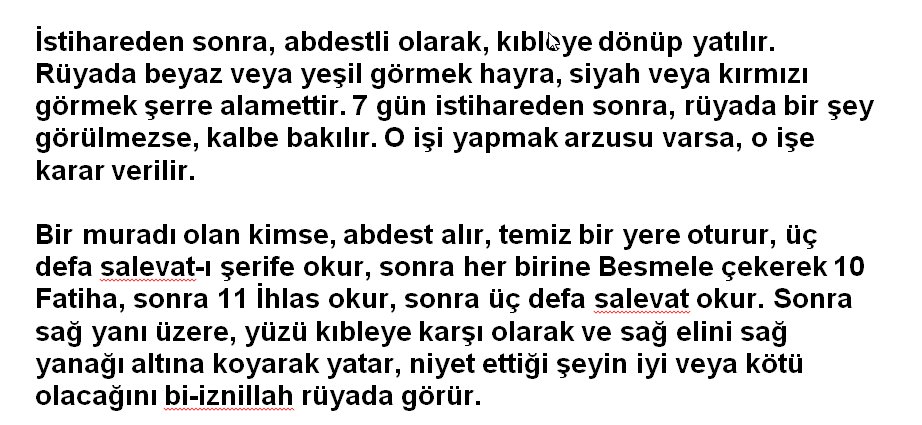 7)
BİR İŞİN HAYIRLI OLUP OLMADIĞI HAKKINDA: