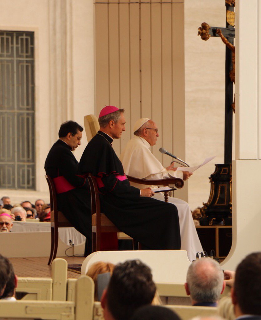 EdwardPentin's tweet photo. .@Pontifex delivers his weekly audience catechesis, this week on parable of Pharisee and tax collector. https://t.co/z88NzC1wXi
