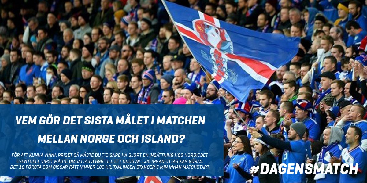 NordicBetSV's tweet photo. TÄVLING - VINN 100 KR: Retweeta den här posten och sänd in din gissning under #DagensMatch https://t.co/DyBXTmzFyO