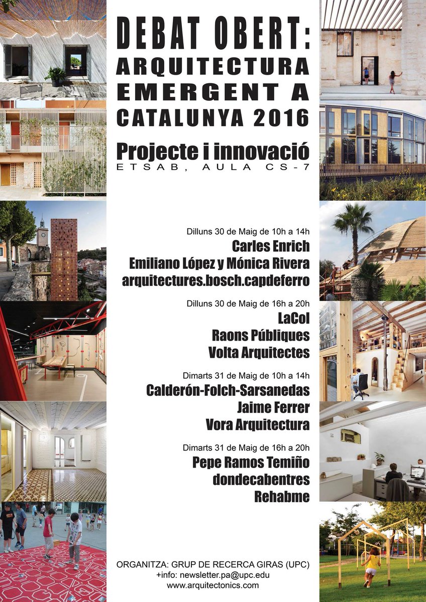 Rehabmeeee's tweet photo. Contents de tornar a ahir la universitat, per participar al debat obert "ARQUITECTURA EMERGENT A CATALUNYA 2016"! https://t.co/1jTtQML96Y