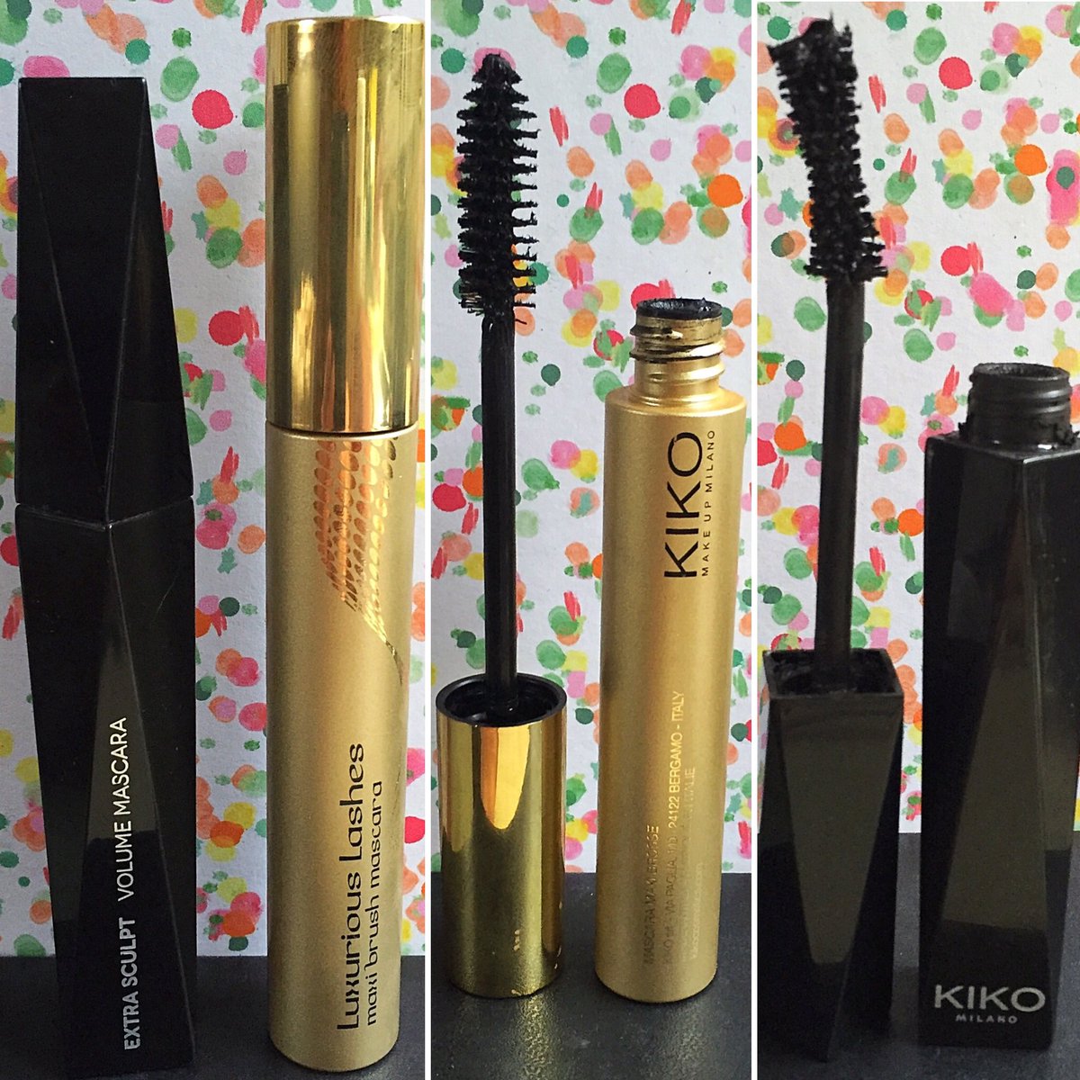 Lesscandaleuses's tweet photo. B•A•T•T•L•E #Kiko vous êtes plutôt #LuxuriousLashesExtra ou #ExtraSculptVolume ? #mascara #yeuxrevolver 💄💥💋 https://t.co/kDLScXMFas