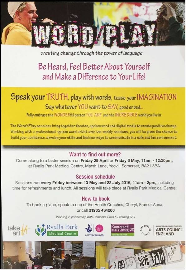 RyallsParkMC's tweet photo. Please call one of our Health Coaches to book a place and for more information about Wordplay 01935 434000. https://t.co/KKQ7fkIiqy