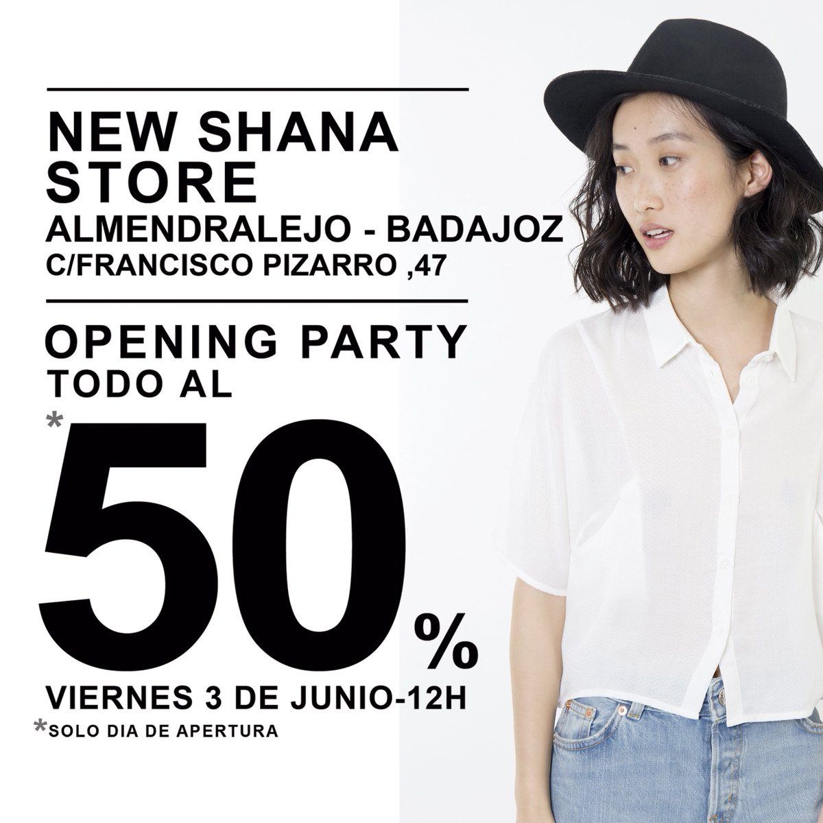 NEW STORE! Te esperamos el  3 de Junio a partir de las 12h con 50% dto. C/ Francisco Pizarro, 47 Almendralejo.