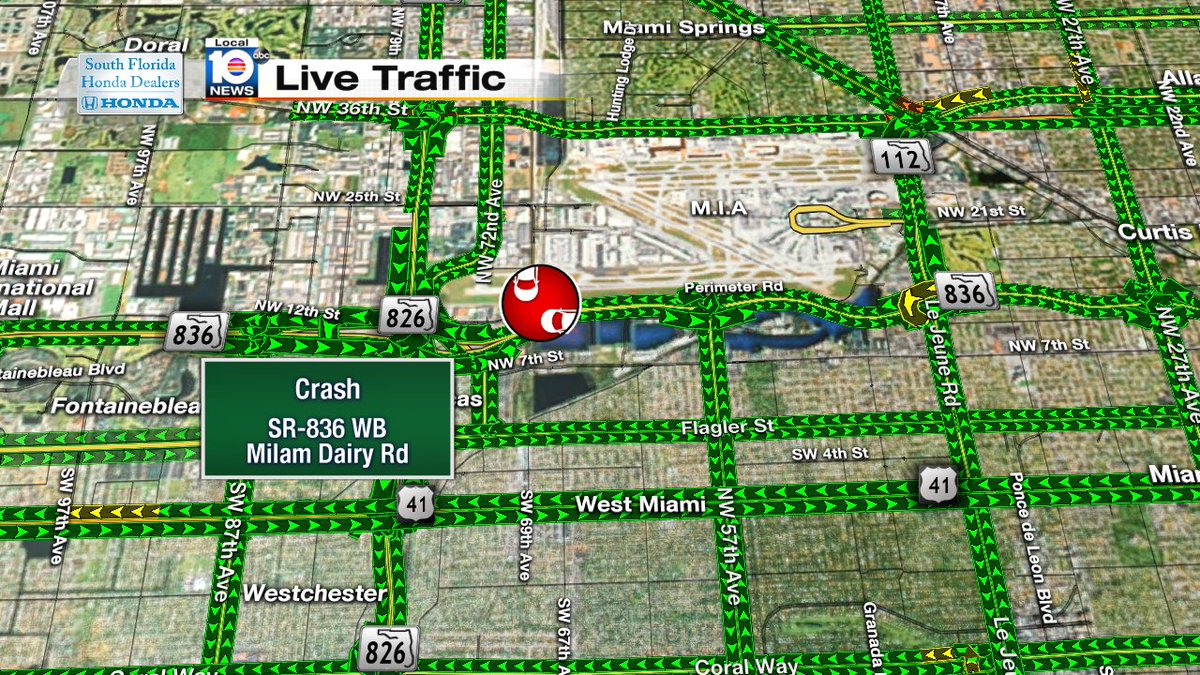 Crash on SR-836 WB & Milam Dairy Rd #TRAFFIC #MIAMI https://t.co/GB4r4sOACM
