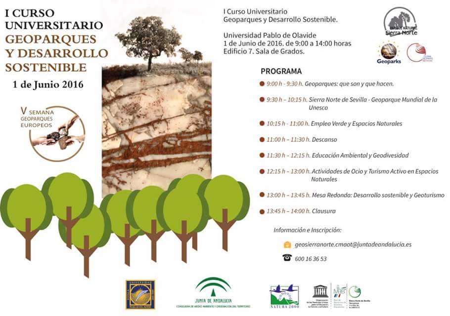 NinoSanzMat's tweet photo. I Curso Universitario "Geoparques y Desarrollo Sostenible " #egnweek2016 #GeoSierraNorteSVQ https://t.co/Zf1ZwVJK5F