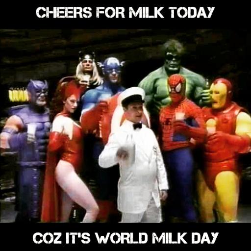 Let's cheers to #Milk as a healthy drink for big or small folks and #Superheroes too.

#HappyWorldMilkDay.