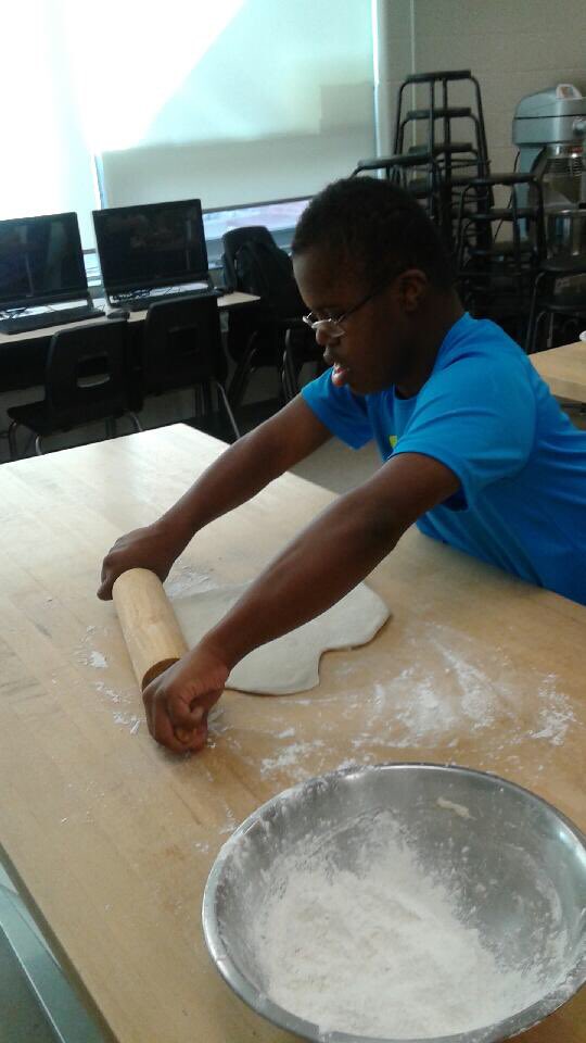 LASSShines's tweet photo. Nathan is making bread sticks for snack! https://t.co/WReVu4yJxe