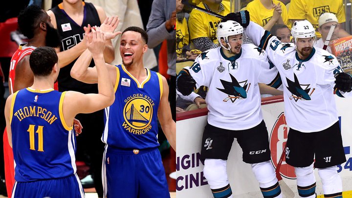 espn's tweet photo. Bay Area: 9th market to have an NBA and NHL team in the finals in the same year.

There's never been a double title. https://t.co/XX2zpATzxi