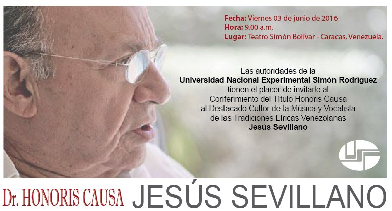 SecretariaUNESR's tweet photo. @Fenix1208 La Unesr se complace en invitarlo al Acto Título Honoris Causa al Dr. Jesús Sevillano https://t.co/wr3hVCbjDp
